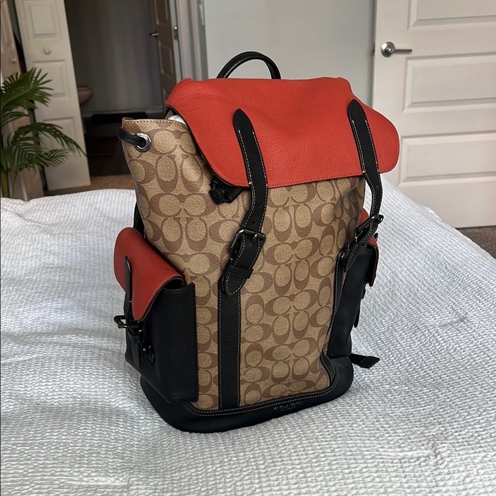 Stylish Red and Brown Backpack